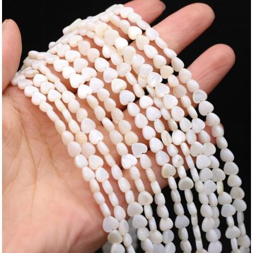AAA+ Quality Natural White Shell Beads Heart Shape Small Loose Bead for Trendy Jewelry Making Diy Bracelet Necklace Crafts