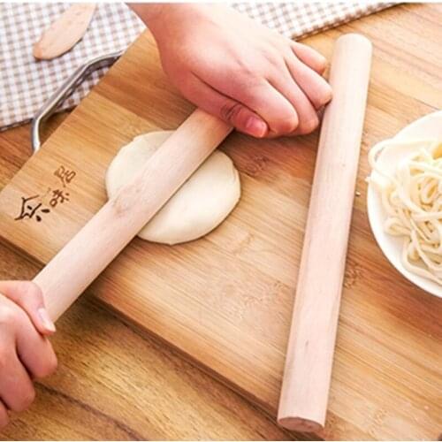 Natural Wooden Rolling Pin Fondant Cake Decoration Kitchen Tool Durable Non Stick Dough Roller LX4375