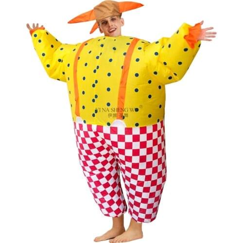 New Adult Kids Party Costume Clown Inflatable Costumes Dress up Funny Carry on Santa Carnival Xmas Cosplay Clothes for Men Women