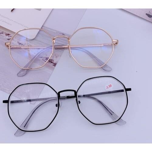 Vintage Anti Blue light Glasses Frame Round Lens Myopia Optical Mirror Simple Metal Women Men Transparent Eyewear Frames