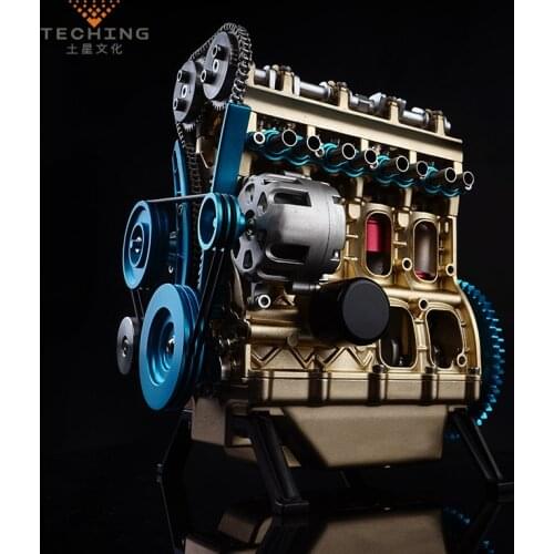 Full Metal Assembling Four-cylinder Inline Gasoline Engine Model Building Kits for Researching Industry Studying / Toy / Gift