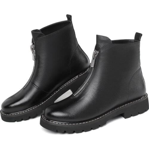 Careaymade-Head layer cowhide pure handmade ankle half short boots Sen female casual Martin womens Boots,Real Leather shoes