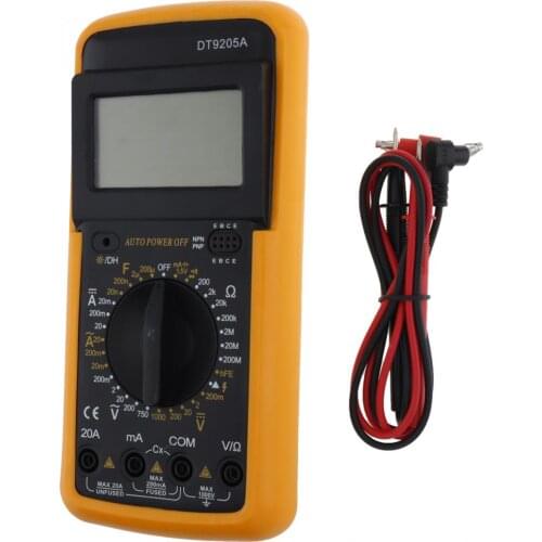 Professional Digital Multimeter Electric Handheld Ammeter Voltmeter Resistance Capacitance hFE Tester AC DC LCD