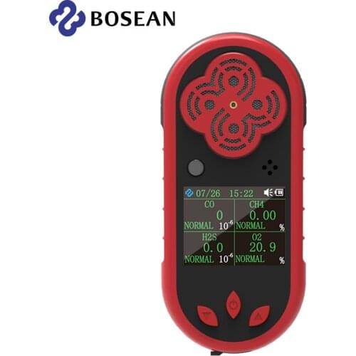 Bosean Industrial O2 H2S CO CH4 4 in 1 Multi Gas Detector Oxygen Hydrogen Sulfide Carbon Monoxide Mathane Gas Monitor