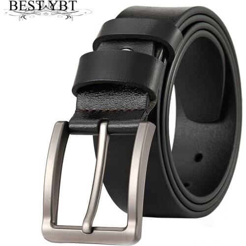 Best YBT Men Imitation Leather Belt Alloy Pin Buckle Belt Luxury Strap Male New Fashion Business Affairs Casual Mens Belt