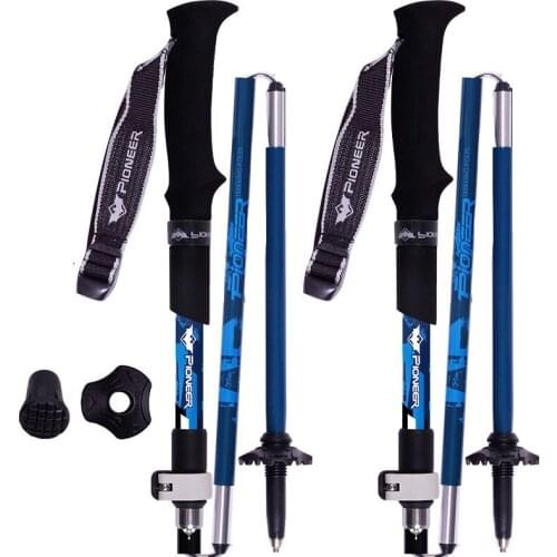 Folding Trekking Poles Aluminum Carbon Fiber Hiking Sticks Collapsible Adjustable Trail Running Walking Stick