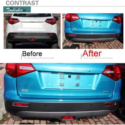 Tonlinker Exterior rear fog light sticker cover Stickers For suzuki vitara 2016-19 Car Styling 2 PCS ABS chrome Cover stickers