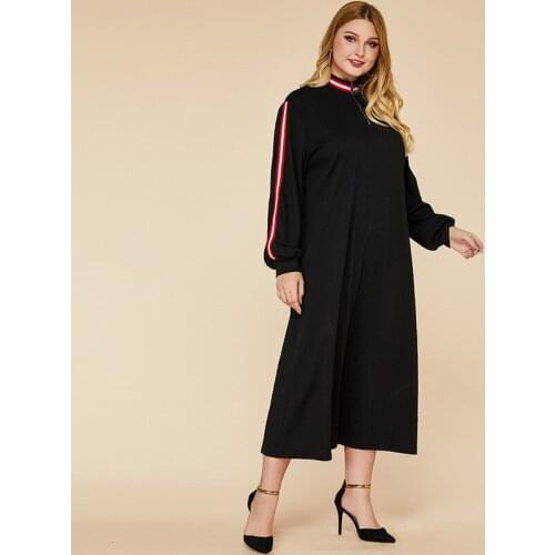 Turkey Muslim Hijab Dress Women Stand Collar Sport Tracksuit Moroccan Kaftan Eid Abaya Islamic Clothing Dresses Musulman Vestido