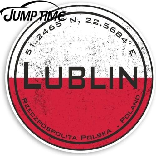 Jump Time Lublin Poland Vinyl Stickers - Polish Flag Sticker LuggageWaterproof Car Decal Trunk Car Accessories