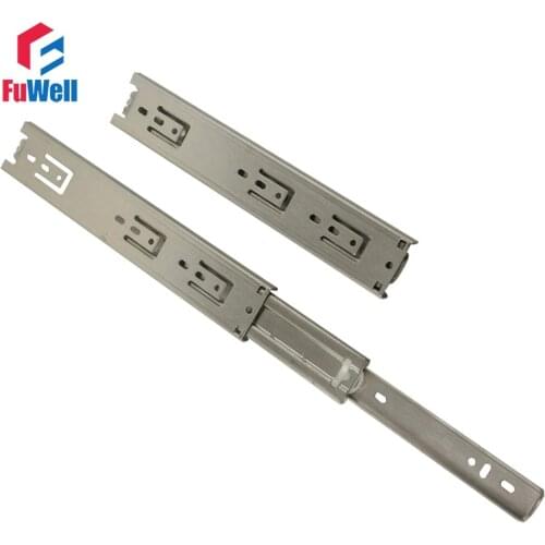 2pcs Stainless Steel Drawer Slide 45mm Width 10''-24'' Soft Close Drawer Track Rail Fold Telescopic Ball Bearing Drawer Runner