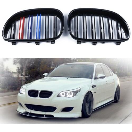 1 Pair of Gloss Black Front Grille For BMW 3-Series GT F34 2012-2016 Car Styling NEW 3 Color Strip Type