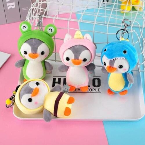 1 Pcs Cute 12cm Penguin Stuffed Plush Animal Pendant Keychain Doll Toys for Children Kids Small Mini Plush Toys Gifts