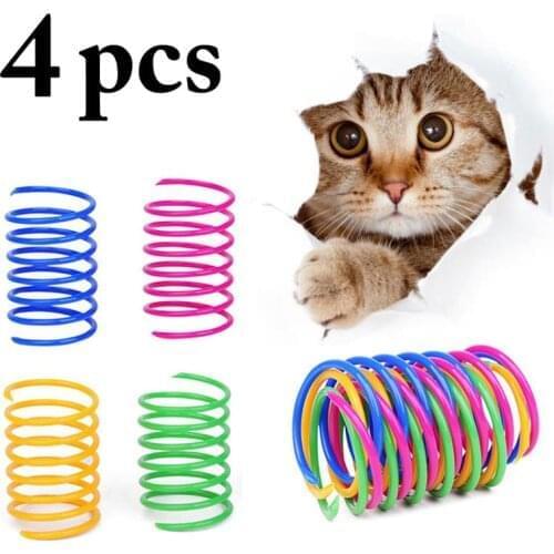 4Pcs/Set Funny Pet Toys Cat Spring Toy Creative Cat Interactive Toy Pet Play Toys For Cats Kitten Pet Supplies Cat Favors