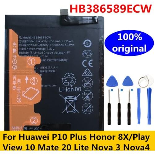 Original New 3750mAh HB386589ECW Battery For Huawei Nova 4 VCE-LX2 VCE-L22 VCE-AL00 VCE-TL00 Batteries
