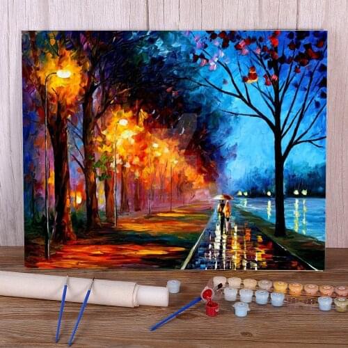 Alley By The Lake Paint By Numbers Kit Acrylic Paints 40*50 Oil Painting Paintings Crafts For Adults Handiwork Wholesale Art