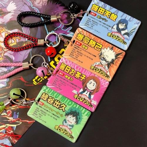 10CM Anime My Hero Academia Ferrule Key Buckle Student Card Bus Card Subway Card Acrylic Todoroki Shouto Bakugou Katsuki