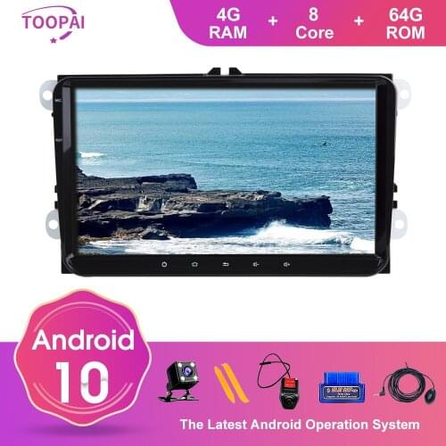 Toopai Android 10 For VW/Volkswagen/Golf/Polo/Tiguan/Passat/Skoda/Octavia 2007-2013 Auto Radio GPS Navigation Multimedia Player