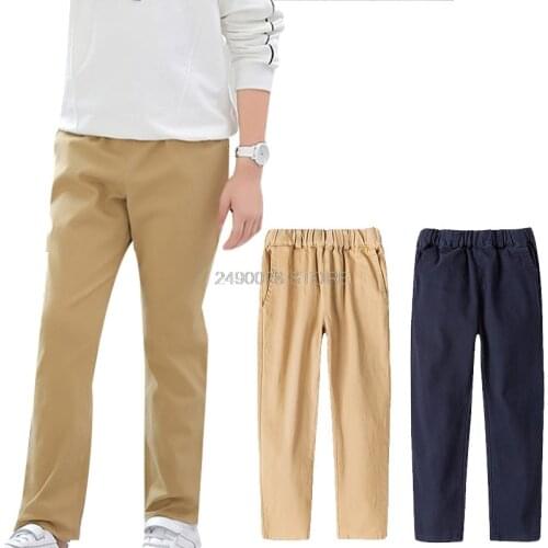 Trousers For Boys 100% Cotton Formal School Performance Suit Pants Brand Kids Wedding Party Trousers Menino Sports Pants 4-16Y