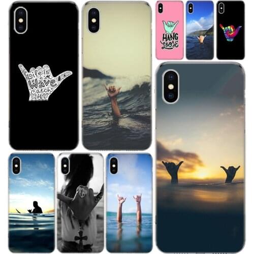 Surfer Surf Hang Loose Shaka Phone Case Cover For Iphone 12 Mini Pro 11 7 8 6 6S Plus + X XS MAX XR 5 5S SE Fashion Art TPU Coqu