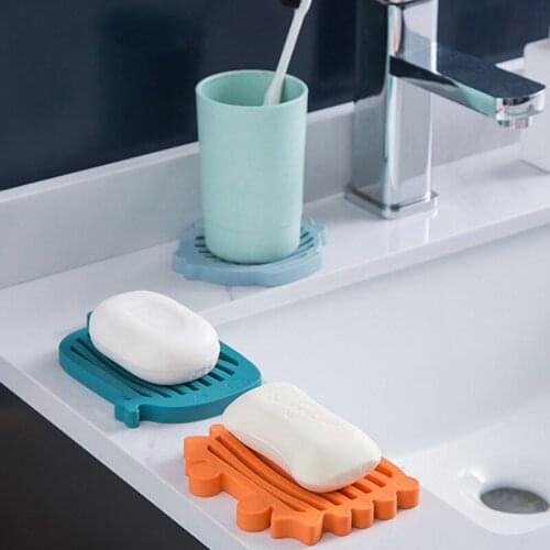 Sponge Holder Silicone Sea Animal Non Slip Soap Box Toilet Shower Tray Draining Rack Bathroom Gadgets Soap Dish Soap Tray Holder