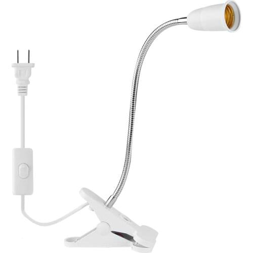 E27 Bulb Changeable Eye Protect Flexible Clip-On Cable Desk Lamp Holder Cord Light Base Table Lamp