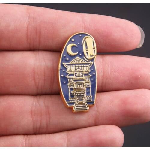 No Face Man Enamel Pin Spirited Aways Cute Bathroom Anime Movie Fans Collectible Gold Medal Brooch Backpack Jewelry Unique Gift