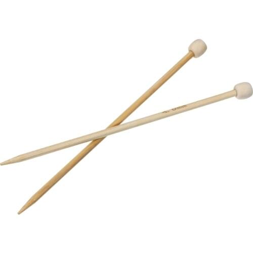 Hot Sale Bamboo SP Knitting Needle Natural Hand Sewing Crochet Hook Scarf Tool Accessories (US 6/ UK 8 4mm) 15 cm long 1 pair