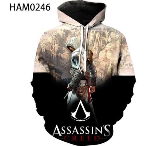 2021 assassin creed Harajuku Hoodie spring and autumn youth 3D animation printing youth fashion trend sports leisure T-shirt