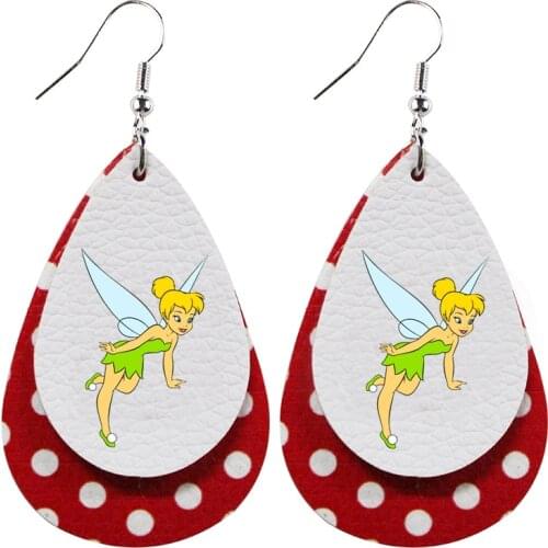 Faux Leather Fairy Earrings- Teardrop Earrings Customize Your Love Team Logo Bulk Wholesale
