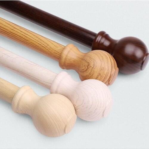 New Design Exrea-Thick Aluminum Alloy Curtain Poles Accessories Fashion Imitation Wood Grain Series Single Double Curtain Rods