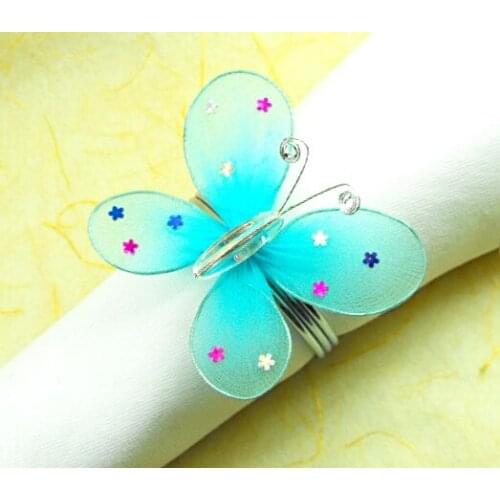 Crystal butterfly napkin rings,beaded wedding napkin holder