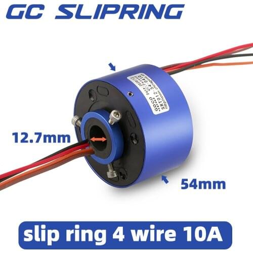 Slip ring conductive slip ring through hole 12.7mm4 wire 10A slip ring brush collector ring