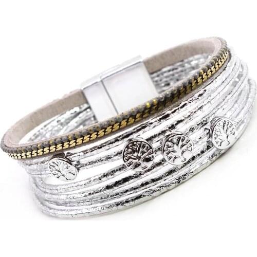D&D Multilayer Leather Bracelet For Women Wrap Metal Charms Trendy Jewelry Femme Fashion Accessories Jewelry