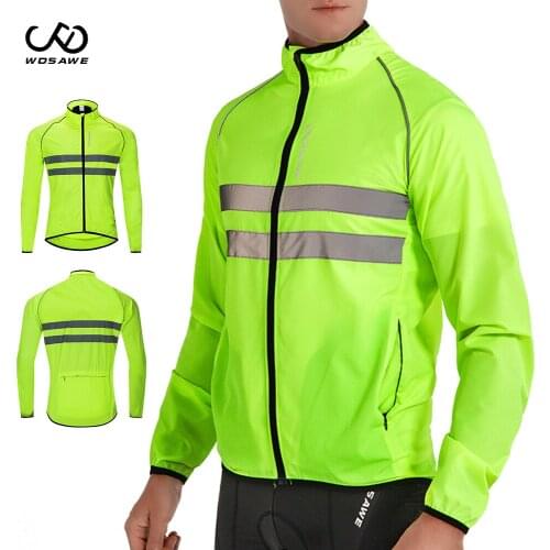 WOSAWE Mens Windproof Cycling Jackets Reflective Waterproof Racing Downhill MTB Bike Jacket Bicycle Riding Windbreaker M-3XL