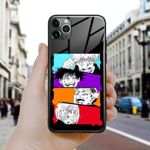 Jujutsu Kaisen anime art Soft Silicone Glass Phone Case Cover Shell For iPhone SE 6 6s 7 8 Plus X XR XS 11 12 Mini Pro Max