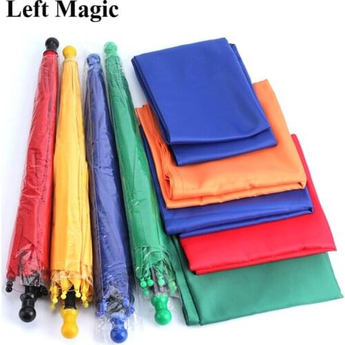 Silk to 1 set Four Umbrellas Magic Tricks Scarves Magia Magician Stage Illusion Gimmick Prop Funny Mentalism Classic Toys