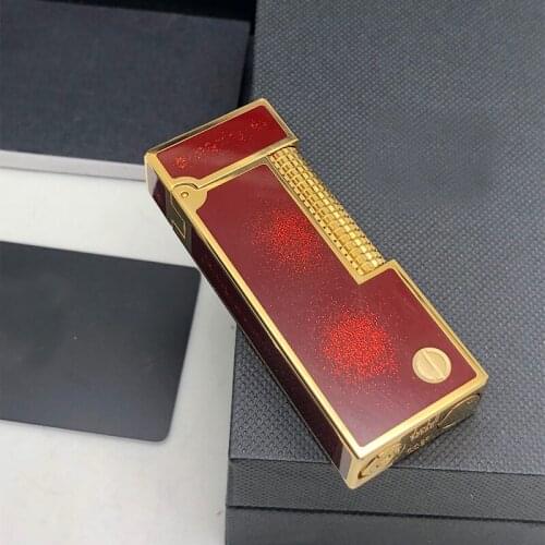 Handmade pure copper premium inflatable lighter loud flint grinding wheel brass butane gas collection machinery smoking gift 85G