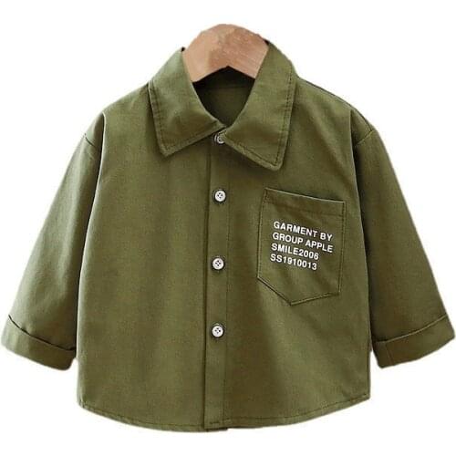 New Spring Baby Boys Letter Clothes Fashion Children Cotton Shirt Autumn Kids Tops Toddler Casual Costume Infant Trendy Clothing