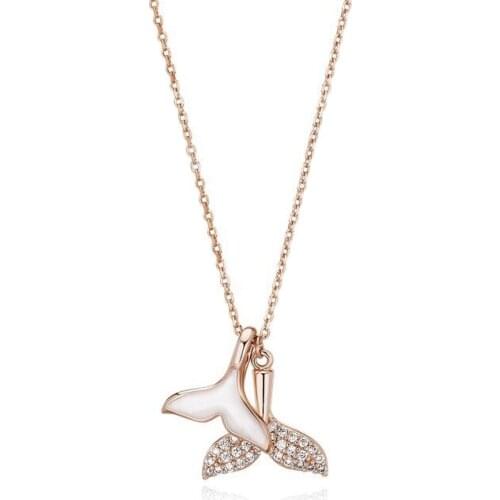 Newly Pendants Necklace For Women Fashion Necklace With Double Whale Tail Pendants Fashion Jewelry For Women Girls 2021