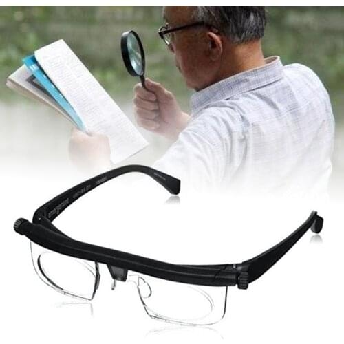 New Adjustable Strength Lens Eyewear Variable Focus Distance Vision Zoom Glasses Protective Magnifying Glasses with Storage Bag