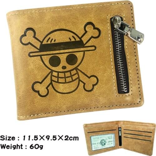 New Anime One Piece PU Wallet Mens Casual Note Compartment Zipper Poucht Leather Photo Credit Coin Holder Women Men Purses