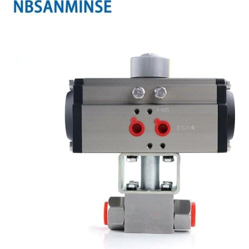 RAT50 63 Pneumatic actuator with high pressure ball valve SS 304 two way air water food chemical industry NBSANMINSE