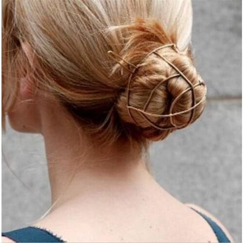 Hot Metal Hair Stick 2021 Boho Hair Accessories Minimalist Gold Filled X Shaped Bun Holder Charming Vintage Bun Cage