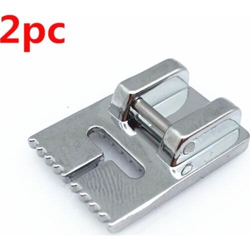 2pc Multi-Function Sewing Machine Tank Presser Foot With 9 Grooves,Compatible With Brother,Janome,Singer,Feiyue 5BB5023