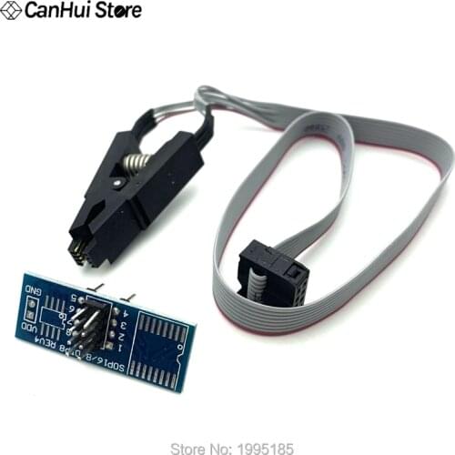 SOIC8 SOP8 DIP8 Format Flash Chip IC Test Clips Socket Adpter BIOS 24 25 93 USB Programmer Programable TL866CS TL866A Crocodile