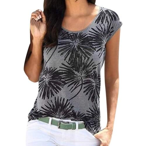 Plus Size Tops For Ladies 2021 Summer New Womens Casual Fashion Shirt Print Loose Short-sleeved Tops Blusas Mujer De Moda 2021