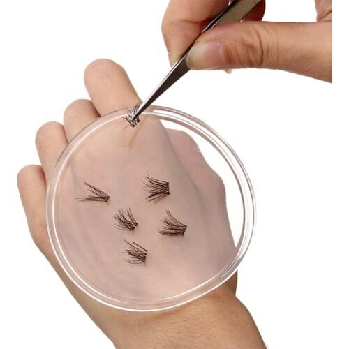 3 Styles Choose Easy Pick Up Transparent Pink Eyelash Silicone Pad Tray Stand Lashes Holder False Lashes Extensions Tool #248883