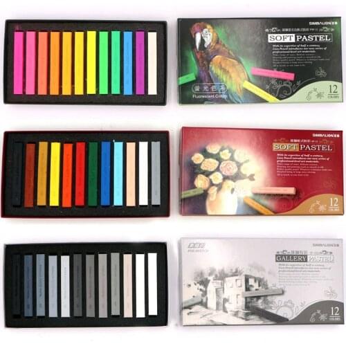 SIMBALION Black/White Soft Pastels/Chalks/Sticks/Crayons 6pcs/set Drawing Sketch Smearing/Overlapping Colors Graffiti Non Toxic