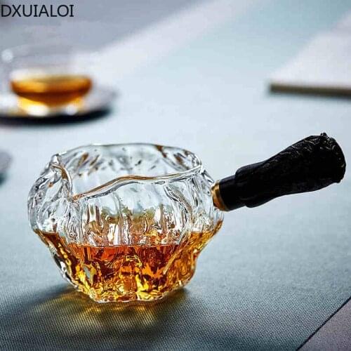 Hammered Glass Phnom Penh Fairy Cup Walnut Pattern Thickened Side Handle Male Cup Water Ripple Tea Dispenser Tea Haijun Cup