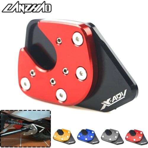 For Honda X-ADV XADV 750 2017 2018 Motorcycle CNC Aluminum Side Stand Enlarger Kick Stand Extension Plate Enlarge Pad Red Gold
